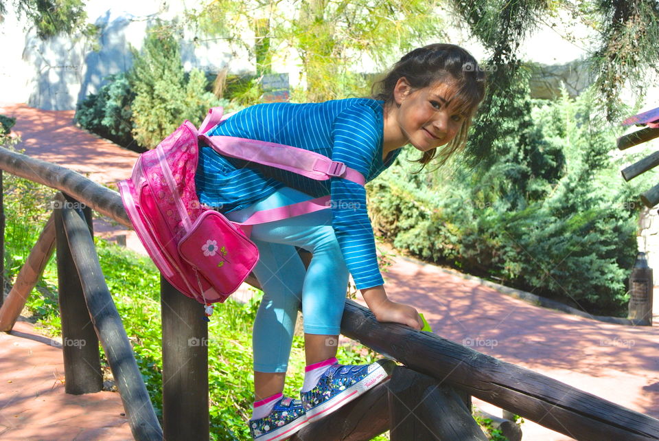 Cute girl playing in park