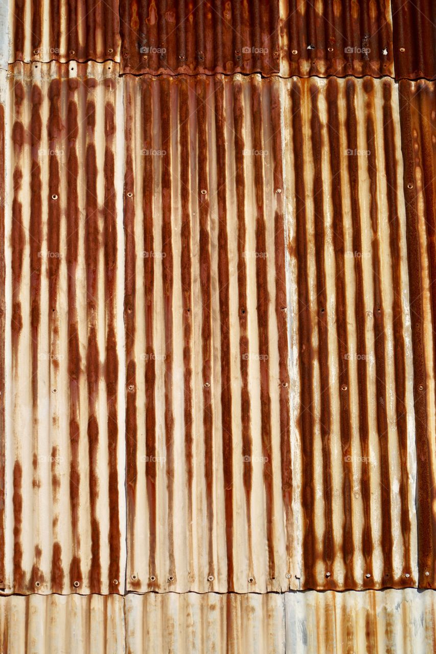 Rusty corrugated iron wall