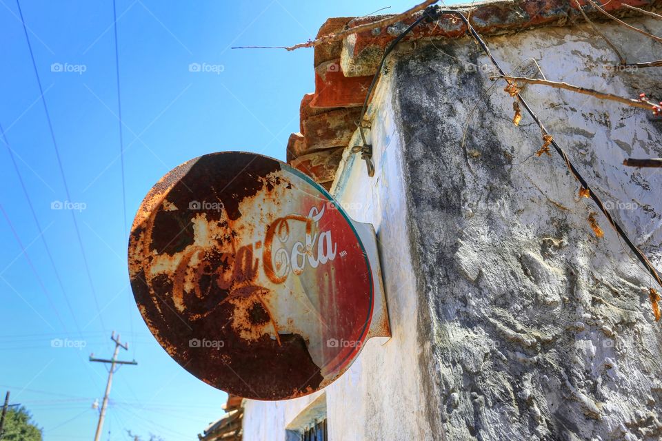 Old Coca Cola sign in Mexico