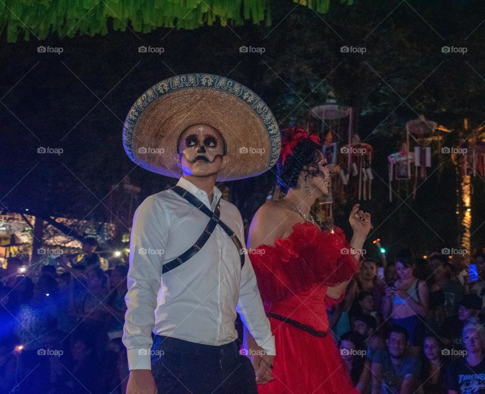 Festival día de muertos pareja