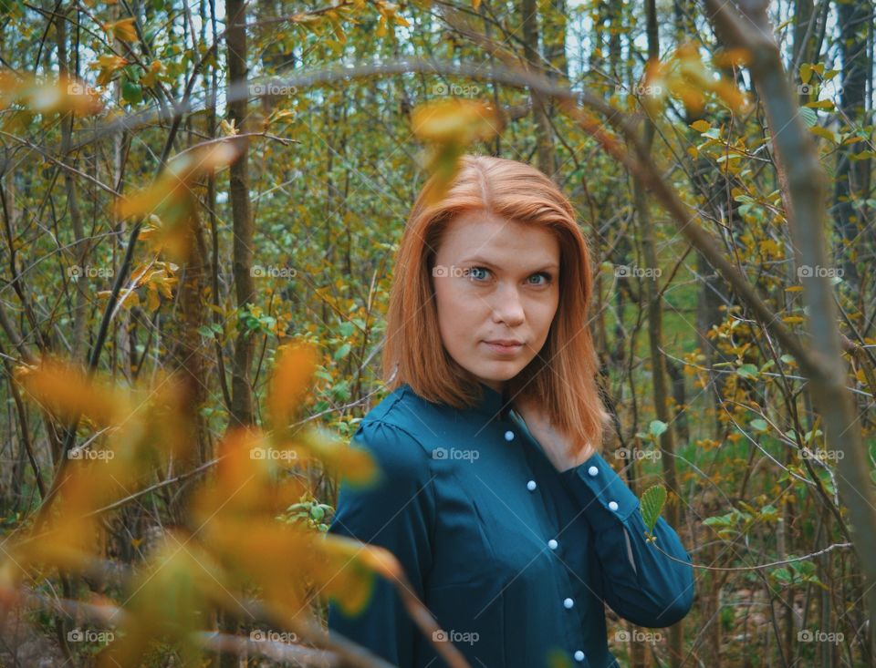 Beauty red-hair girl portrait