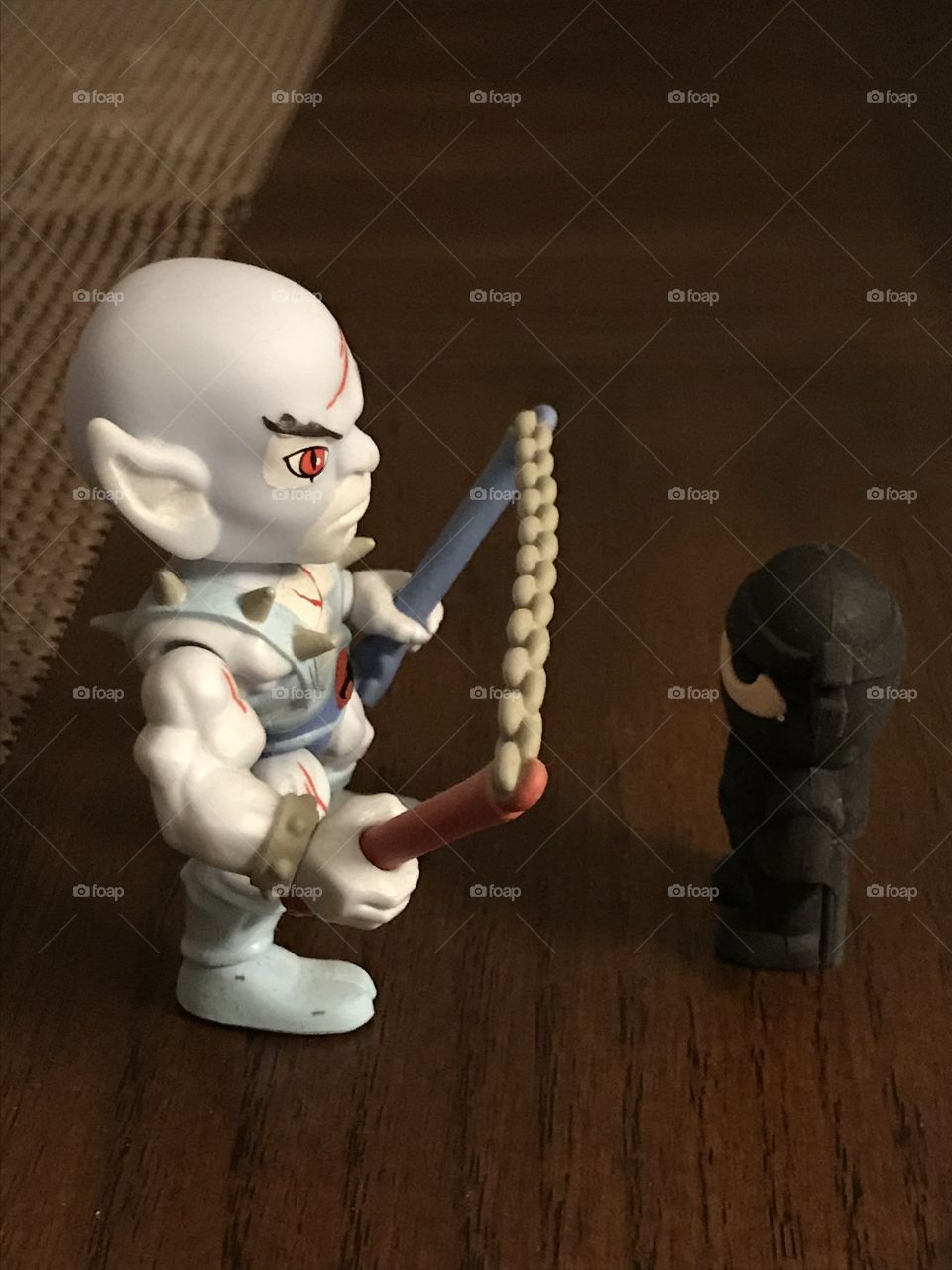 Face-off. The ultimate showdown between Panthero of the THUNDERCATS and a ninja.