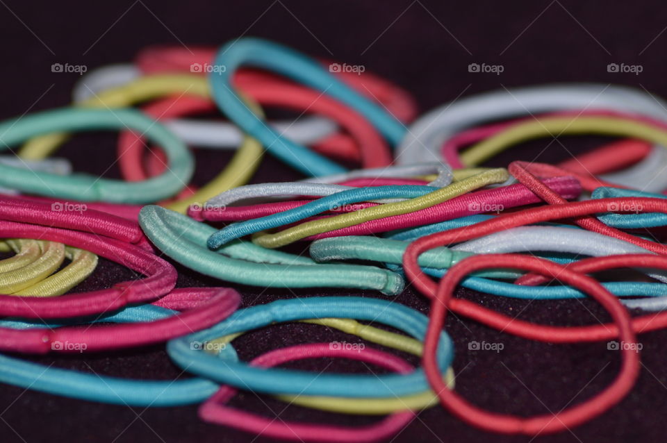 colored rubber eraster in macro