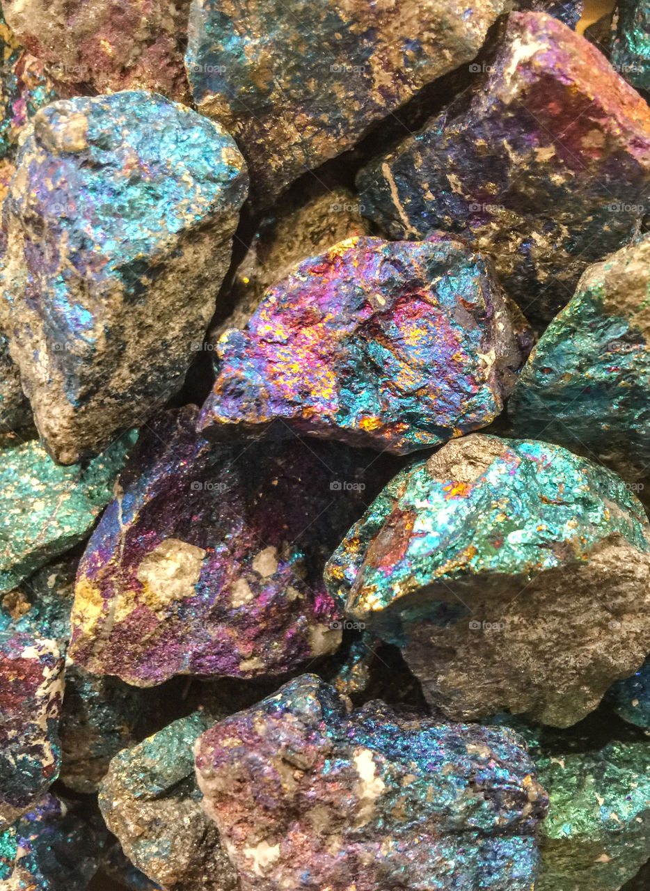 Full frame shot of chalcopyrite mineral