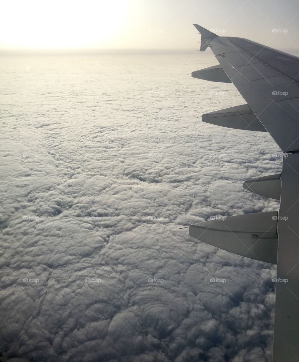 Cloud duvet. Took this photo flying to Canary Islands, love the texture of those clouds like being able to sleep on them!