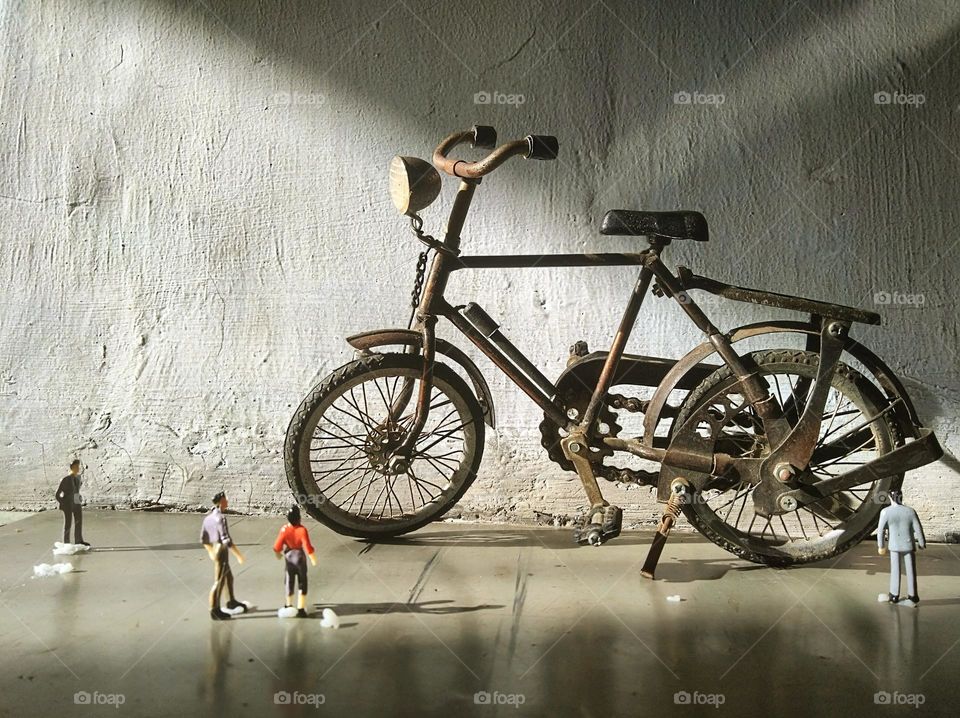 The world of Liliput, old bicycle