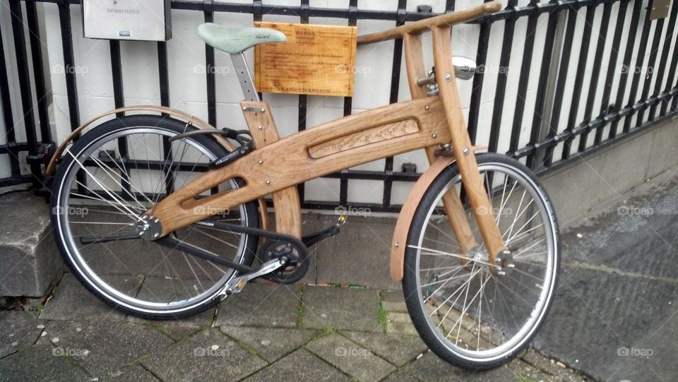wooden bike in Amsterdam