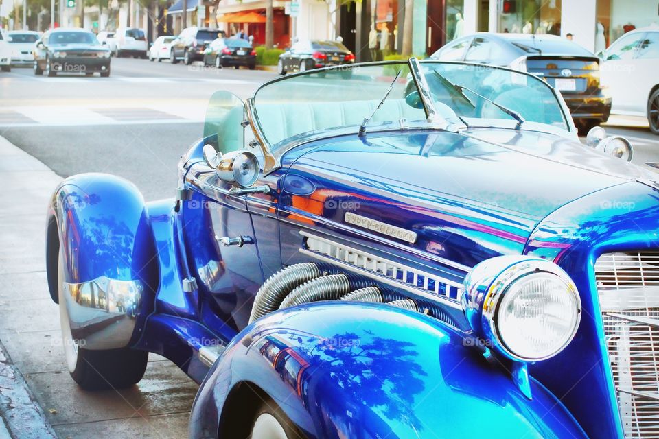 Classic car in Beverly Hills. 
