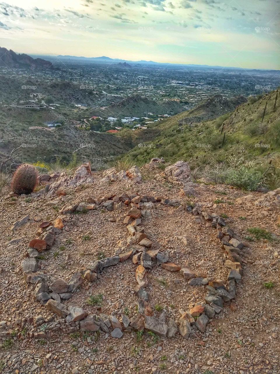 mountain top peace sign