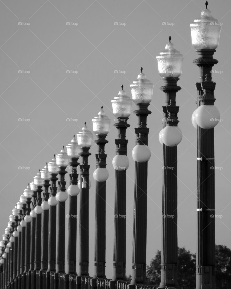 Belle Isle Bridge, Detroit. Lamps on Belle Isle Bridge, Detroit MI