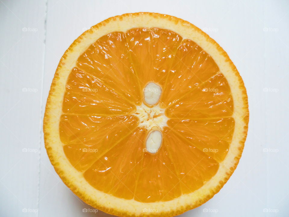 cut orange, macro