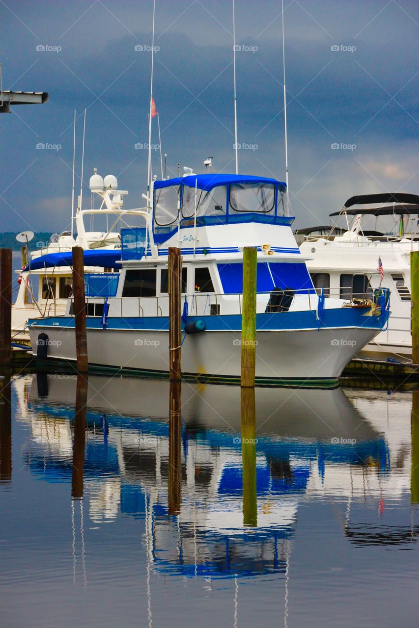 Cabin boat on the river