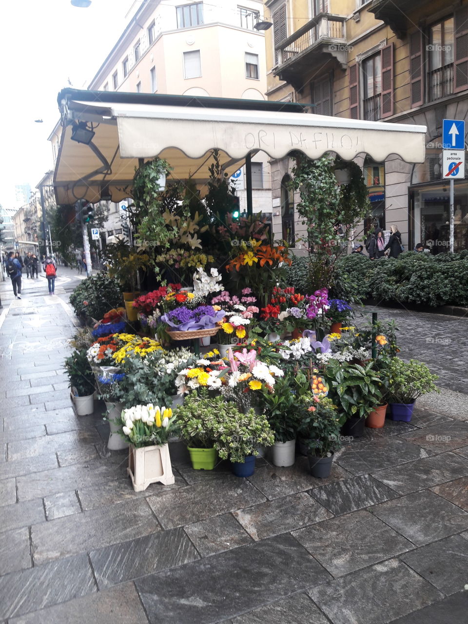 city flower kiosk