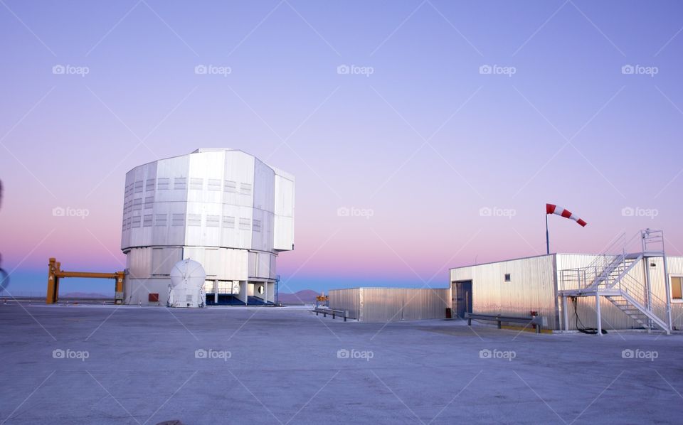 Telescope atop Cerro Paranal, Atacama Desert . Telescope, Cerro Paranal, Atacama Desert, Chile 