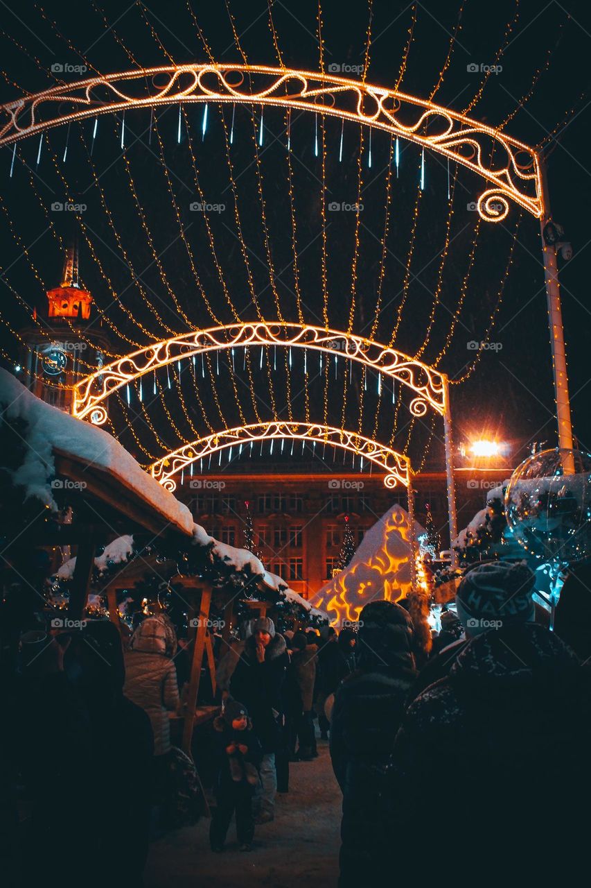 Evening walk in the center of Yekaterinburg