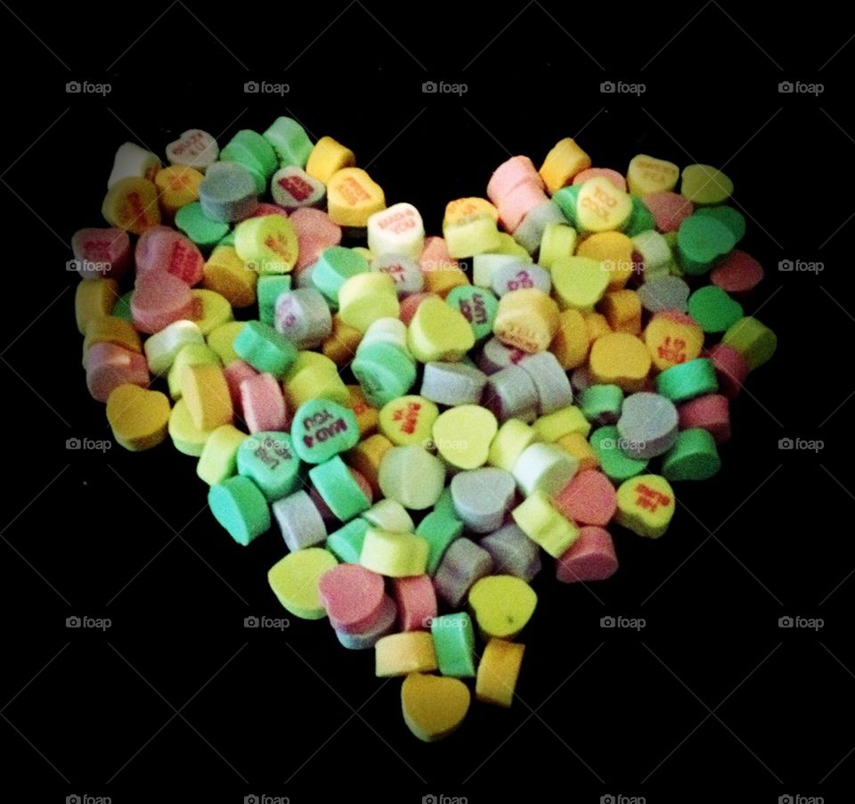 Heart candy shaped in a heart