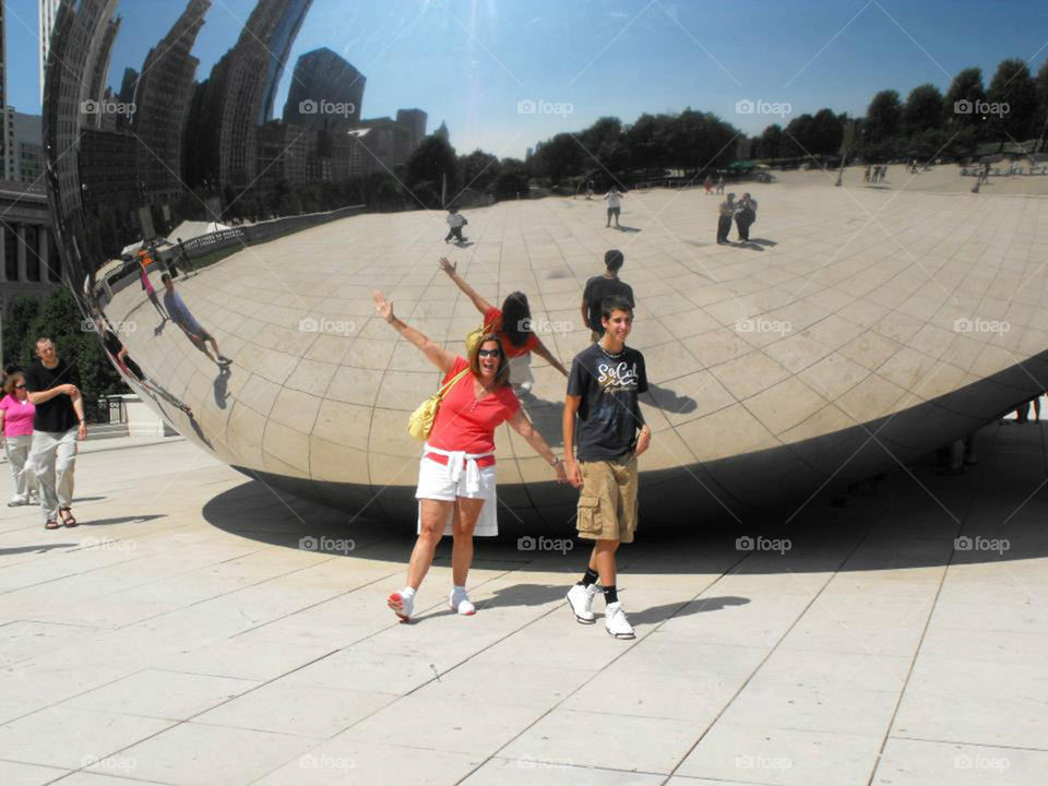 Chicago Bean. Putting on my best tourist pose in front of the BEAN at Millennium Park in downtown Chicago