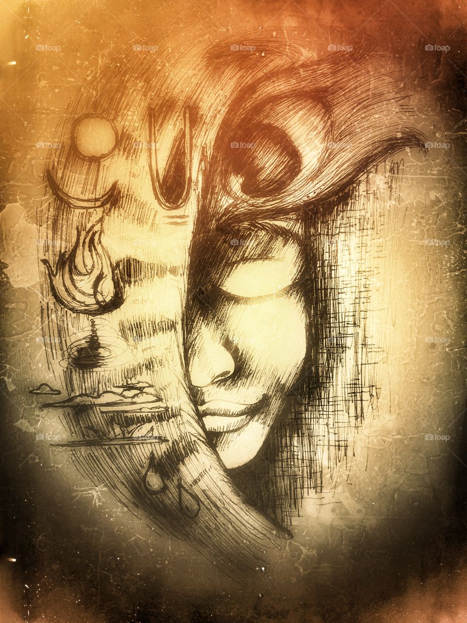 lord krishna sketche