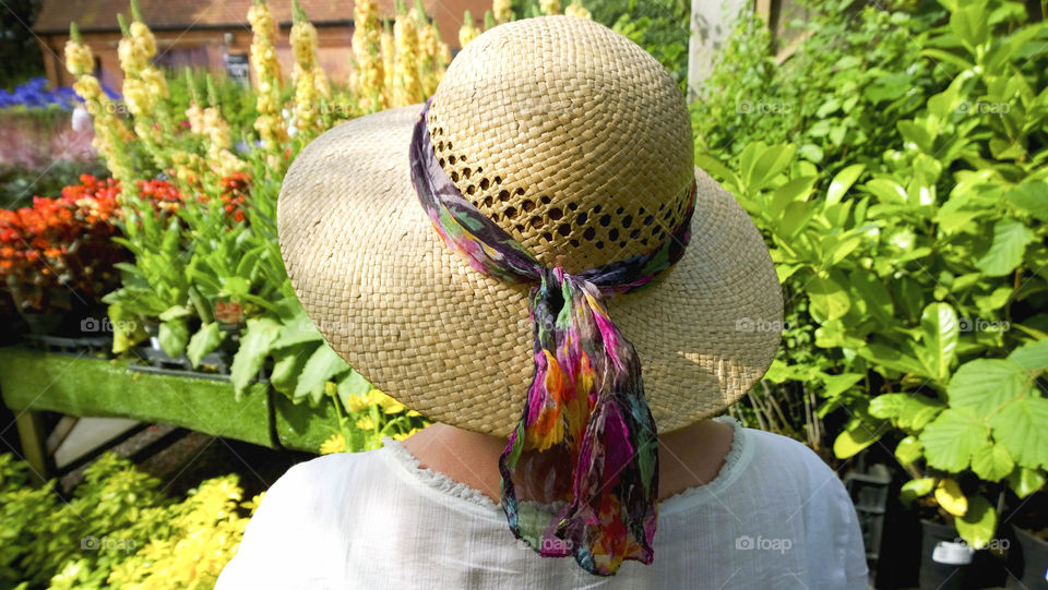 Woman. Straw hat