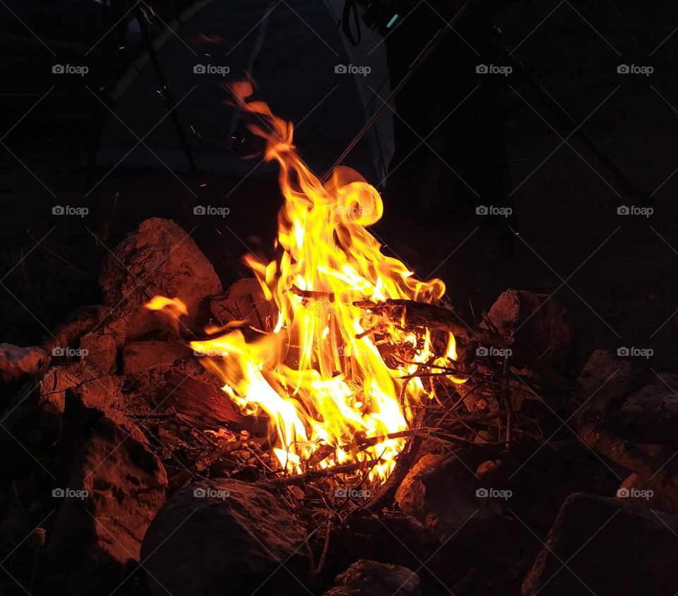 Closeup of a Campfire