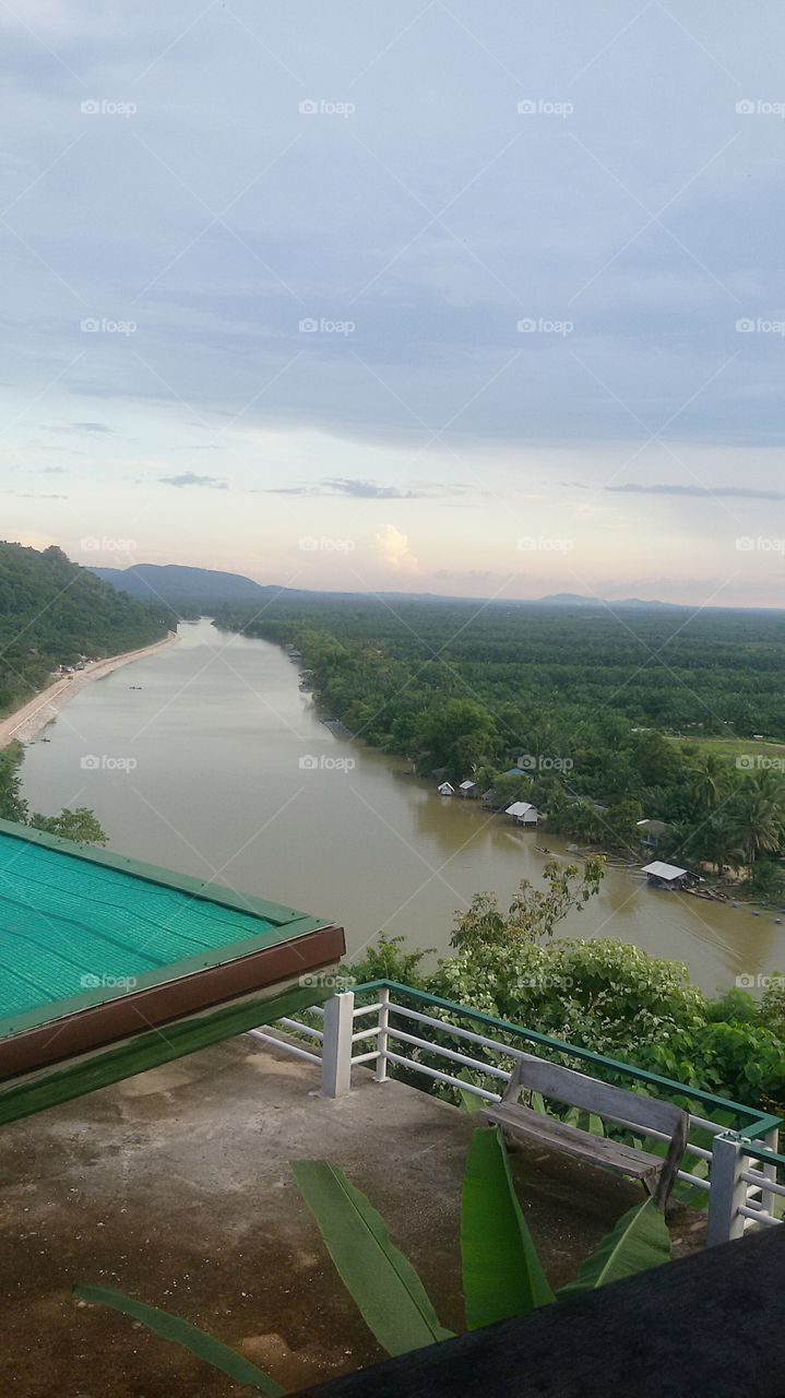 Evening river, Suratthani Thailand.