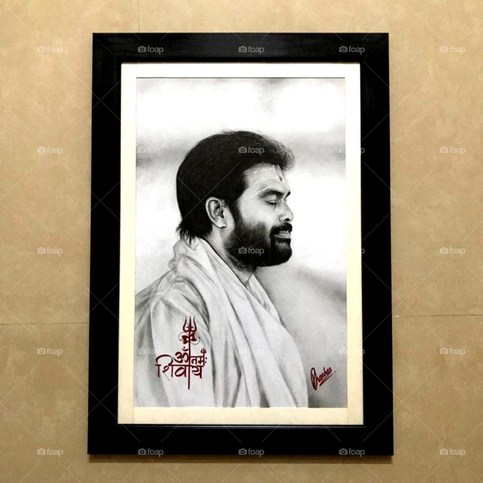 so beautiful art it's a gray scale photo image so beautiful pencil sketch it's a Katha kar of load Shiva so beautiful artist art