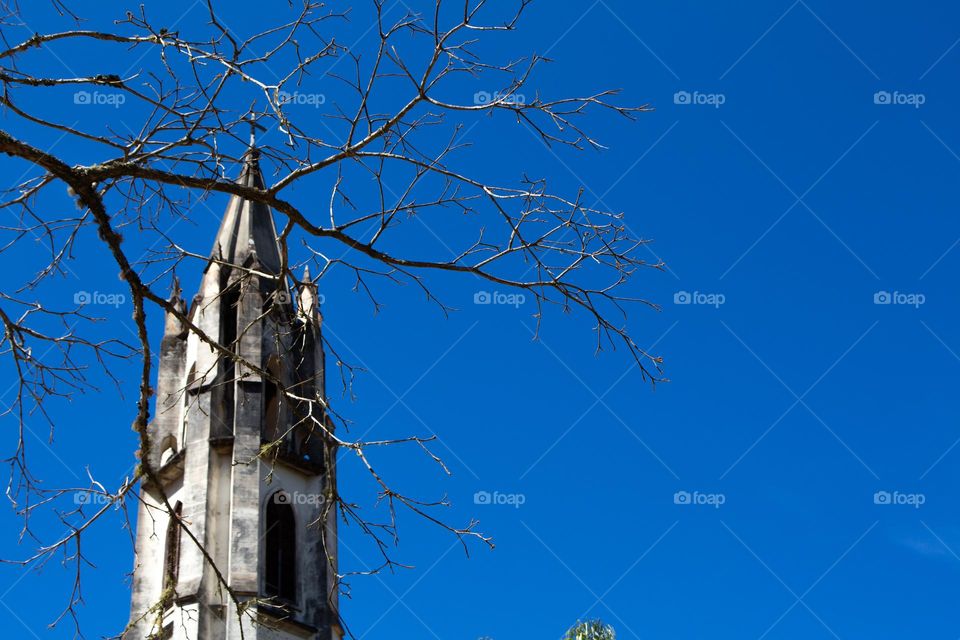 Tower of an old catholic church