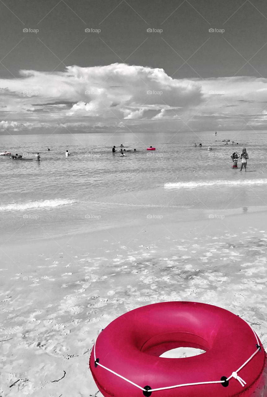 Enjoying the view on the beach 