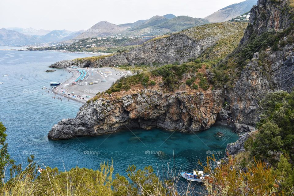 Beautiful seaside view on Italy 