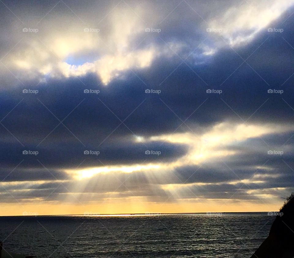 Sunset over the ocean