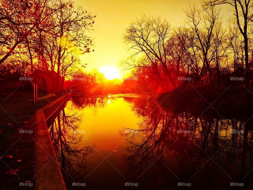 Beautiful fall sunset