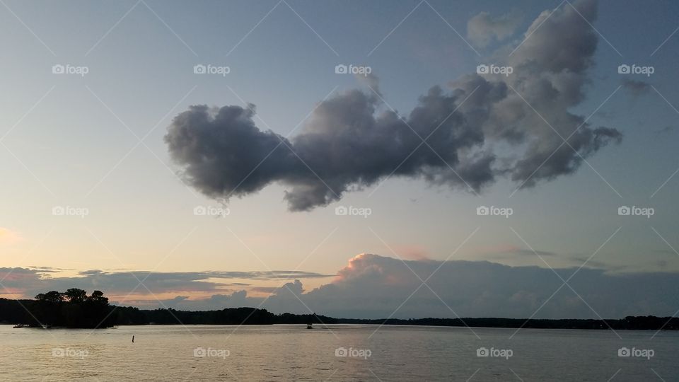clouds over the lake