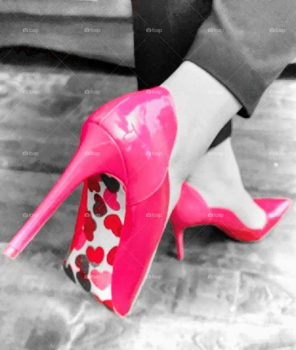 pretty pink fashionable high heels