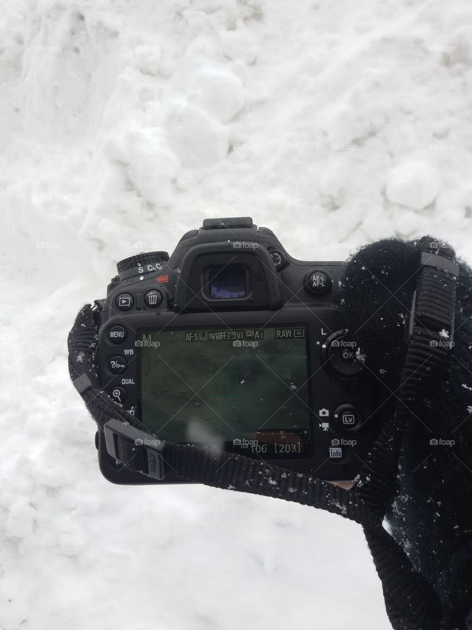 photo camera in snow