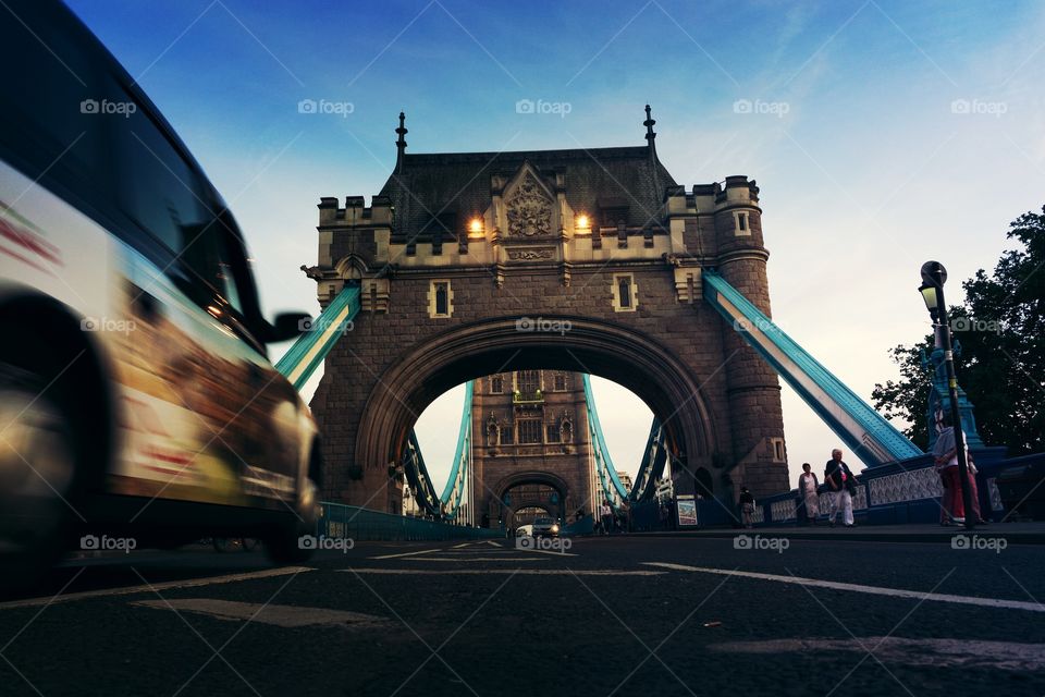 London Tower Bridge. London Tower Bridge & taxi
