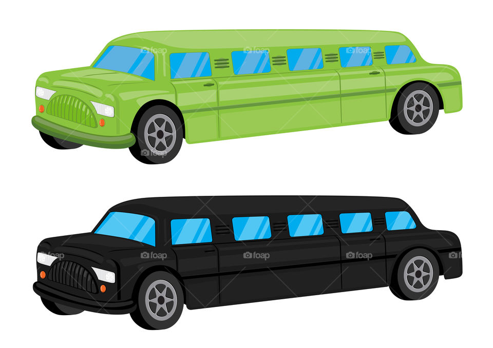 Cartoon limousine car drawing illustration