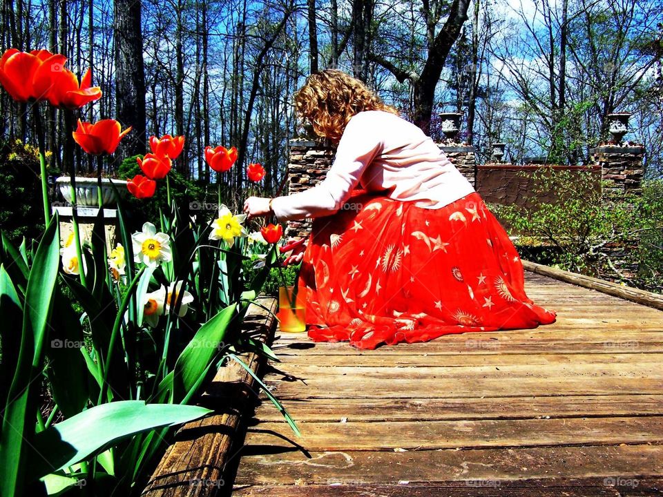 Lady in the Tulips