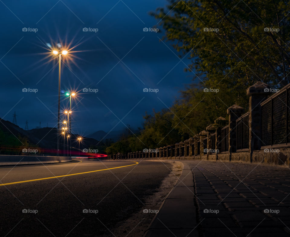 long exposure road at night 