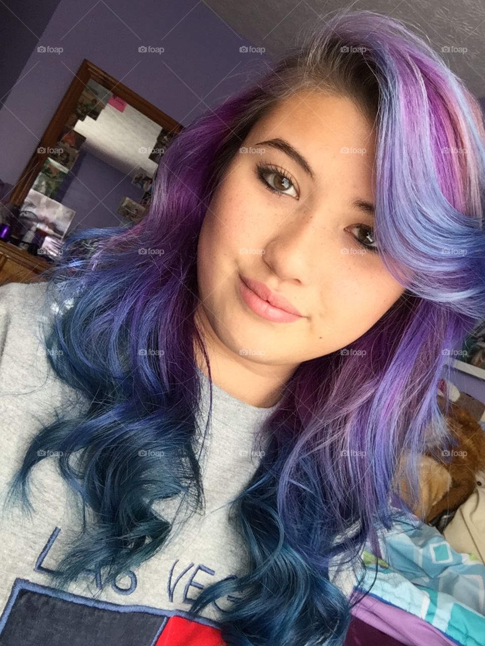 I love how my hair looks in this one mainly because the colors blend so well. 