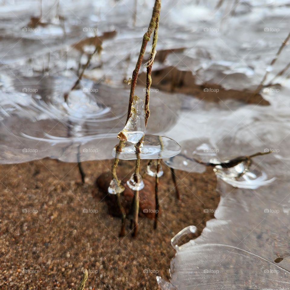 through the river ice