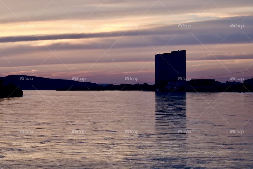 Sunset over the Arkansas river 
