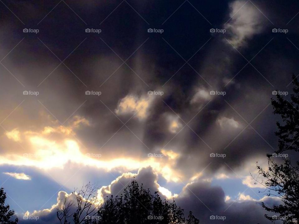 Sun rays through the clouds. Sun rays through the clouds