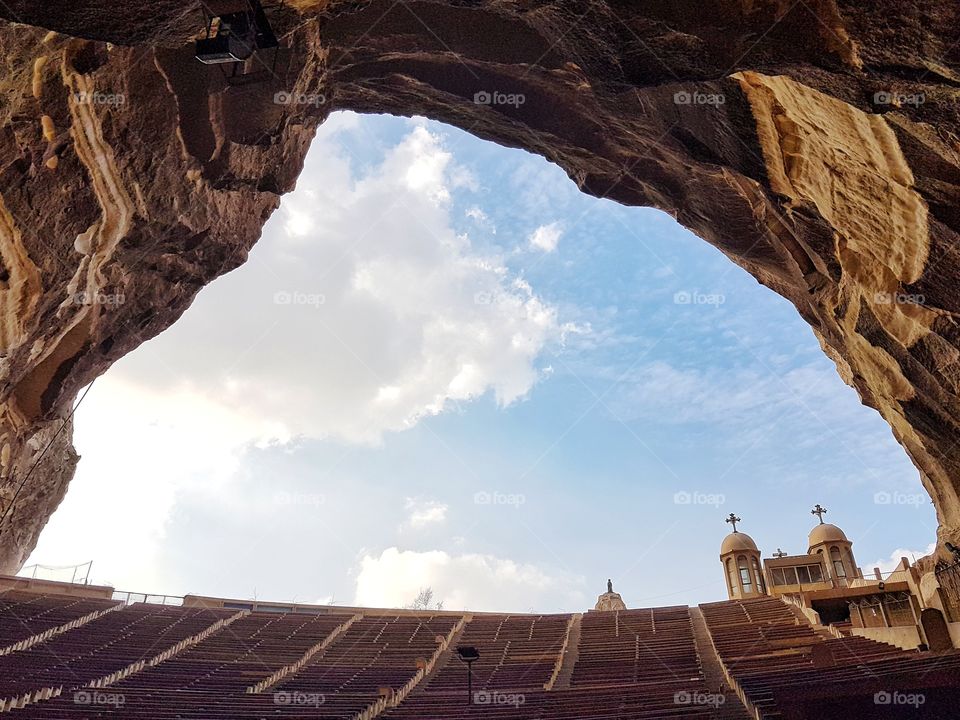 st. simon church or cave church of cairo, egypt