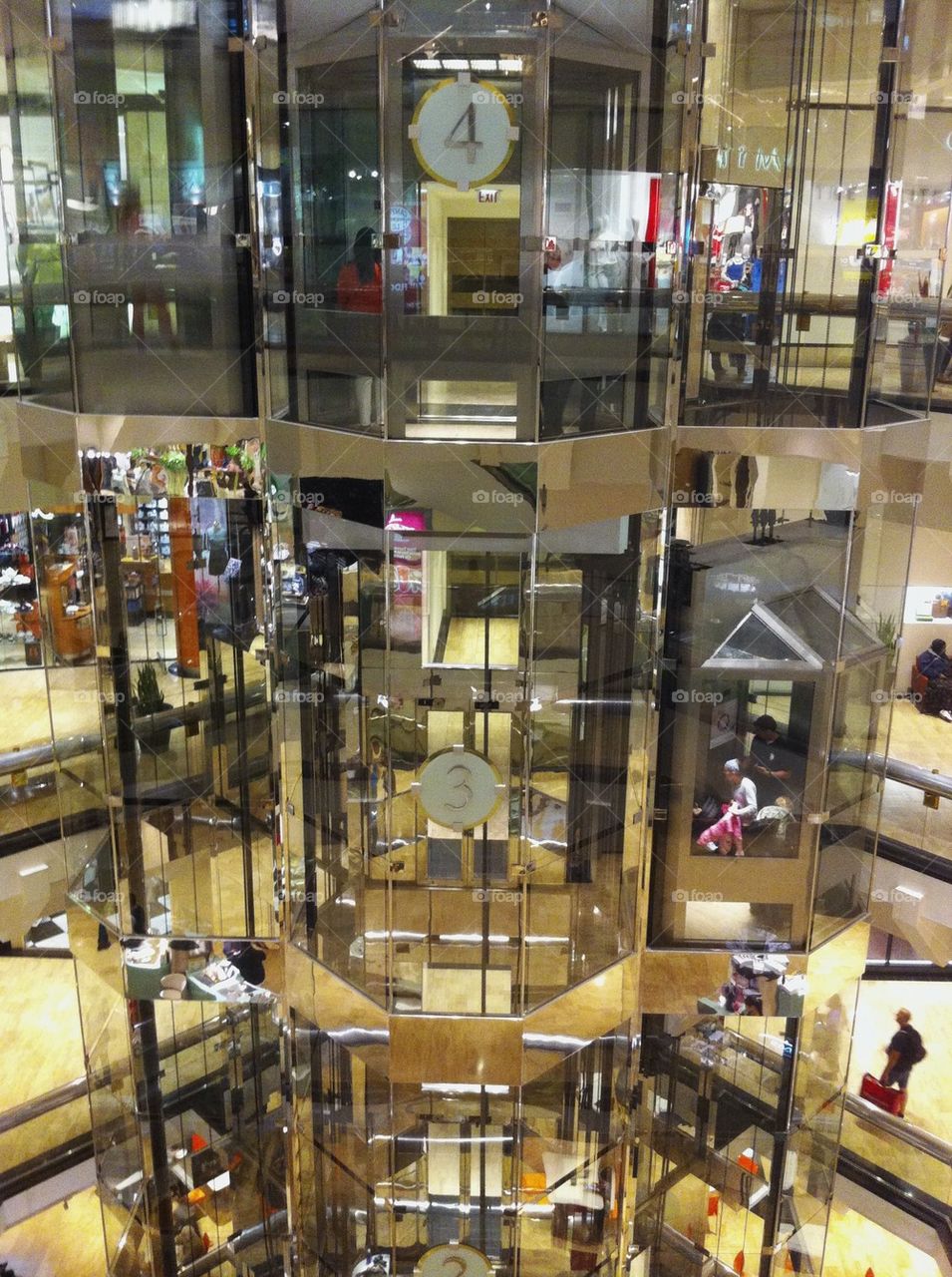 Elevators in a mall