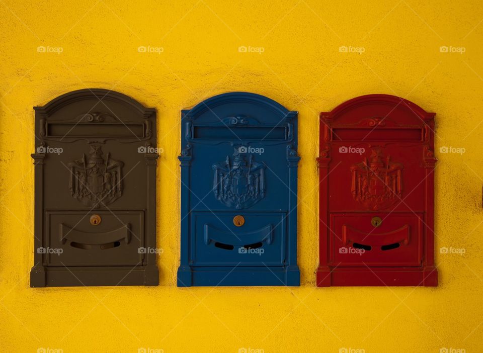 Colorful mailboxes