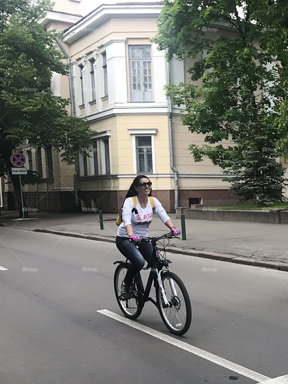 Riding a bicycle 