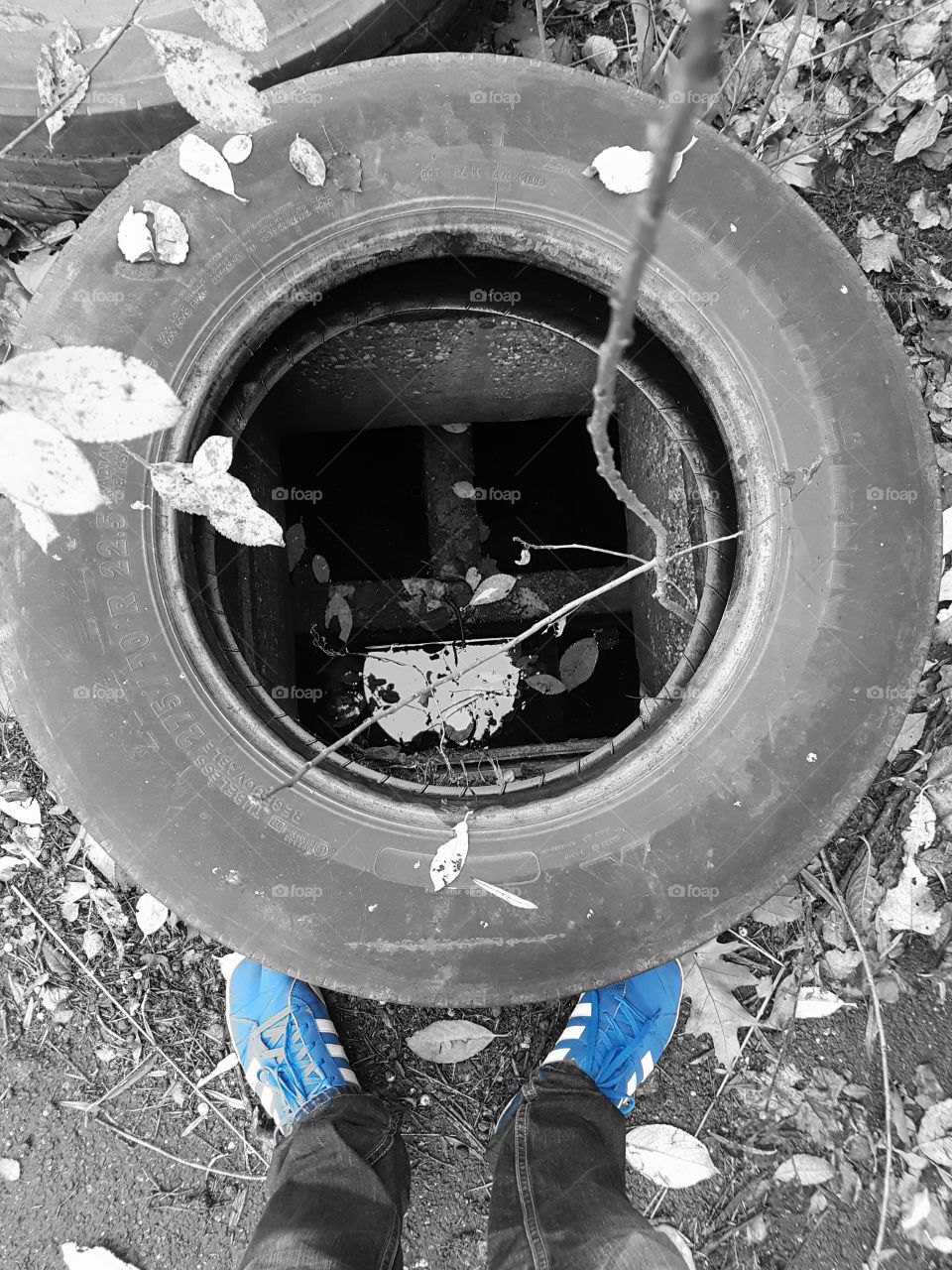 Tire And Blue Shoes