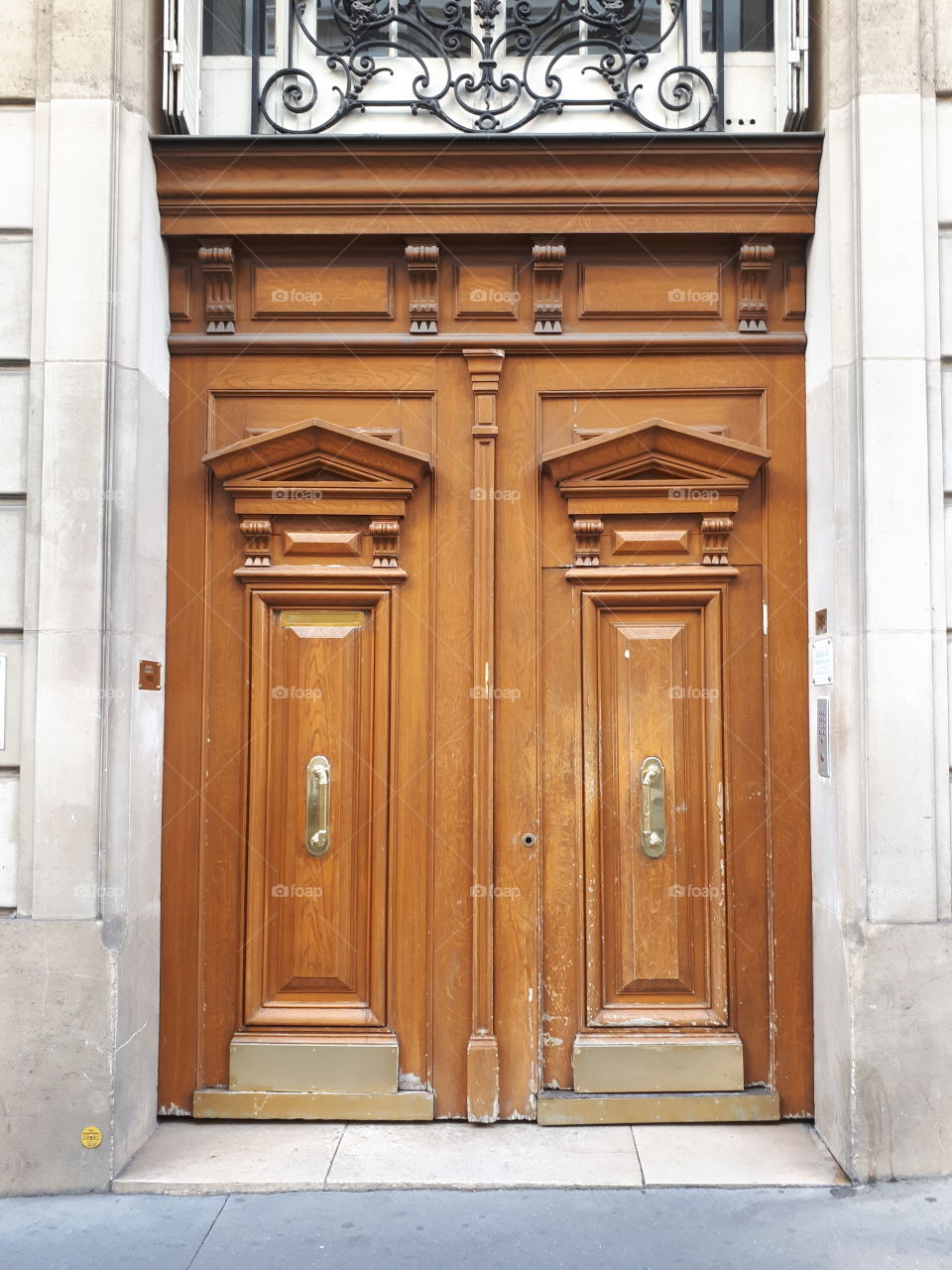 Wooden brown entrance door