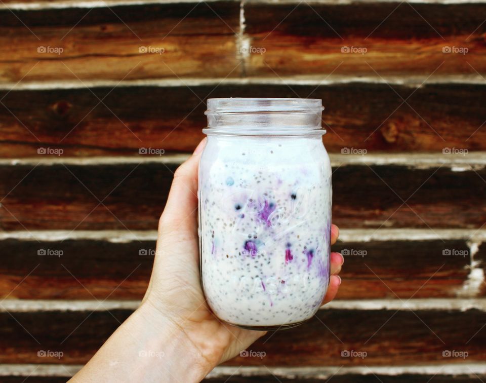 Chia seed pudding + blueberries
Afternoon delight