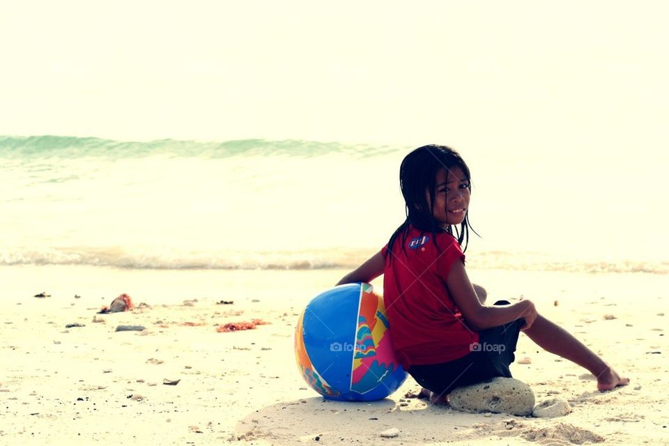 Young girl on a beach